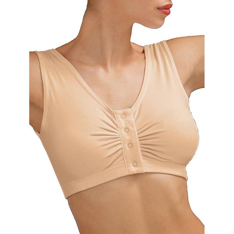 Collections Etc Snap Front Seamless Bra with Ultra Wide Straps and Smooth Design - Comfortable Undergarment with Easy-Close Snaps, 3 of 3