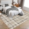 Washable Rug Modern Plaid Rug Non Slip Non Shedding Rug Low Pile Rugs Foldable Indoor Carpet for Living Room Bedroom Study Room Guest Room Playroom - 4 of 4