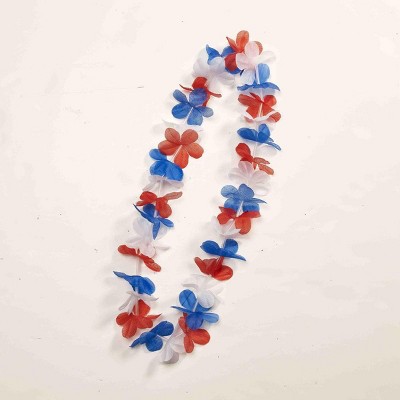 Forum Novelties Patriotic Red, White, And Blue Costume Flower Lei One Size Fits Most