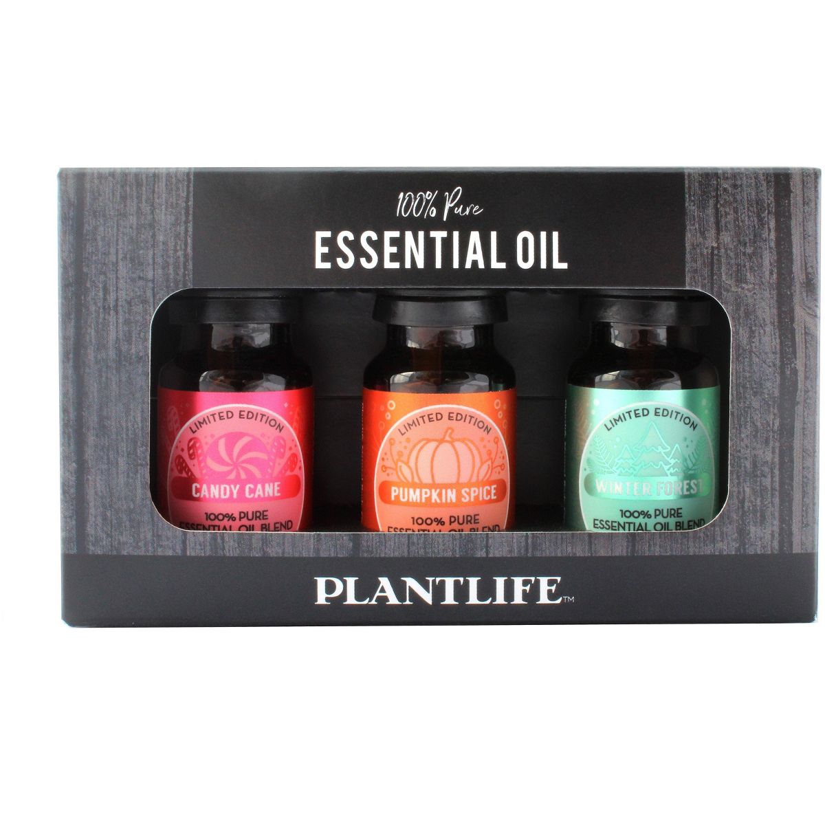 Plantlife Holiday Blends 3-Pack Aromatherapy Essential Oil Set – 100% Pure, Therapeutic Grade, No Additives or Fillers, 10 ml