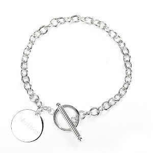 Inspirational Toggle Bracelets in 14K White Gold -Daughter or Mother - 1 of 3