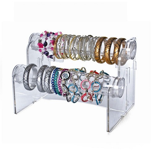 Juvale 3 Tier Black Velvet Jewelry Display Holder for Selling Bracelets,  Organizer Rack Stand for Necklaces, 12x9x7 in