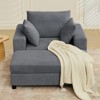Mjkone Modern Extra-Large Corduroy Upholstered Modular Sectional Sofa Set,Deep Seat Sleeper Chair Indoor with Ottoman - 3 of 4