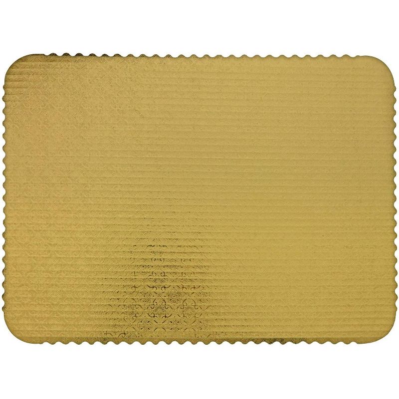 O'Creme Gold-Top Scalloped Rectangular Cake and Pastry Board 3/32 Inch Thick, 17 Inch x 25 Inch (Full-Sheet Size) - Pack of 10, 1 of 4