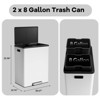 Dual Compartment Stainless Steel Trash Can 60L, 16 Gallon Recycling Bin with Odor Control & Soft-Close Lid for Kitchen Office Restroom - 2 of 4
