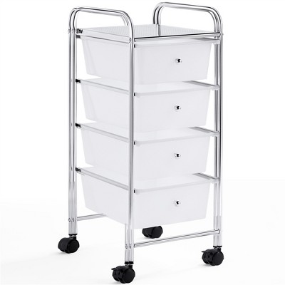 Yaheetech 12 Drawers Rolling Storage Cart Mobile Storage Bin Trolley, White