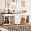 Famapy Large Dog Crate Furniture with Drawers Multifunctional Furniture Style Pet Crate White - 2 of 4