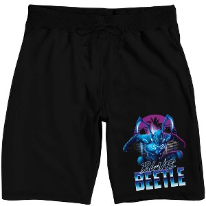 Blue Beetle Hero Pose Men's Black Sleep Pajama Pants - 1 of 4