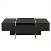 Modern Coffee Table, Rectangular Modern Style Coffee Table with 2 Drawers, Retro End Table for Home, Office - 2 of 4