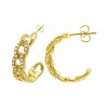 Adornia 14k Gold Plated Curb Chain Crystal Huggie Hoop Earrings - image 4 of 4