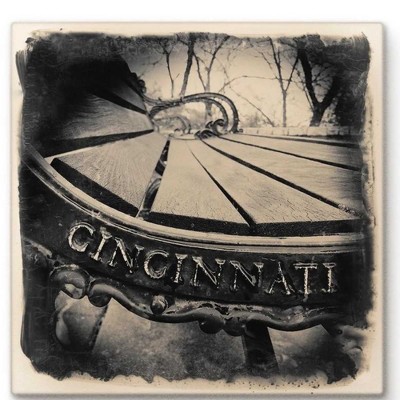 Cityscape Tiles 4.25 In Cincinnati Park Bench Ohio Wrought Iron Coasters