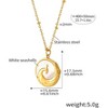 Clotth 18K Gold–Plated White Seashell Pendant Necklace Collection – French-Inspired Titanium Steel Jewelry for Women - 3 of 4