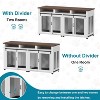 71" Wooden Dog Crate Furniture - Double Kennel with Removable Divider, 3 Storage Drawers - 3 of 4