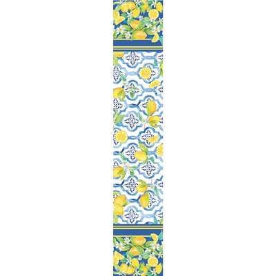 Lovely Lemons Blue and Yellow Polyester Table Runner