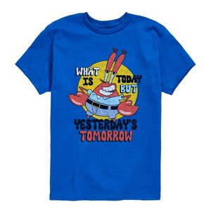 Boys' - SpongeBob SquarePants - What Is Today Yesterdays Tomorrow Short Sleeve Graphic T-Shirt - 1 of 4