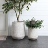 LuxenHome Speckled Gray and Off-White Textured Round Tapered 22-Inch Tall MgO Planter, Indoor and Outdoor - 4 of 4