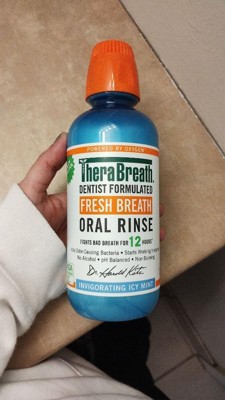 Therabreath Fresh Breath Oral Rinse Icy Mint - 33.8 Fl Oz : Target