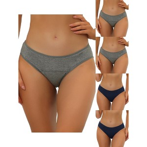 Allegra K Women's Plus Size Mid-Rise Available 5 Packs Hipster Underwear - 1 of 4