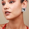 SOHI Women's Crystal Silver Party Stud Earrings - 3 of 4