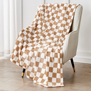 Lomsoe Checkered Blanket Flannel Throw Blankets Soft Cozy Checkered Grid Print Chessboard Pattern Throws for Bed Sofa Couch. - 1 of 4