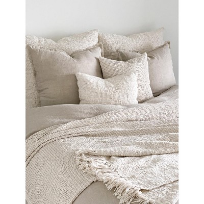 Cozy Cotton White Boucle Lumbar Pillow Cover 14x20