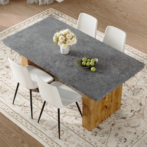 NicBex Dining Table Set for 6 Modern Cozy Rectangle MDF Dining Set with 6 Chairs for Dining Room - 1 of 4