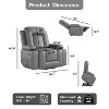 Oversized Power Lift Recliner Chair with Heat & Massage - Faux Leather Recliner, Built-In Storage & Cup Holders - 2 of 4