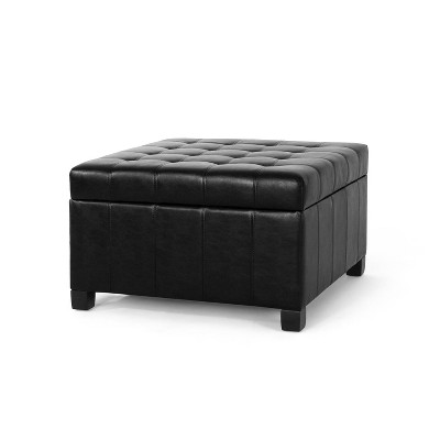 NicBex Modern 30.25" Square Storage Ottoman Leather Footstools with Button Tufted for Bedroom and Living Room