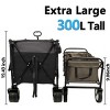 YONWAY Heavy-Duty Folding Wagon Cart with 480lbs Capacity All-Terrain Wheels,Side Pockets, Brakes & Drink Holders for Camping,Beach - 4 of 4