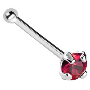 Jewelry Avalanche 22G 14K Gold Ball-end Nose Stud with Ruby Gemstone - 1 of 2