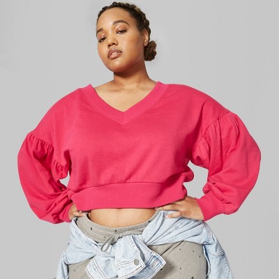plus size v neck sweatshirt