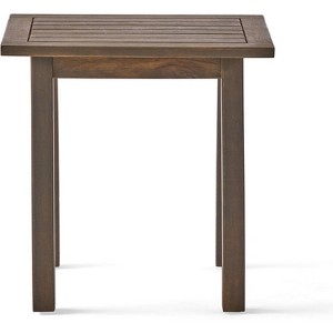Outdoor  Wood Accent End Table Patio Coffeetable for Backyard,Garden,Poolside,Balcony Grey - 1 of 4