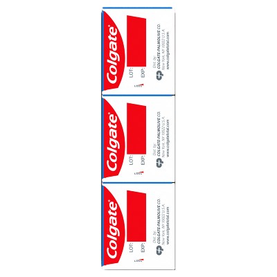 Colgate Total Whitening Fluoride Toothpaste - 5.1oz/3pk: Sugar-Free, Gluten-Free, Vegan, Mint Flavor
