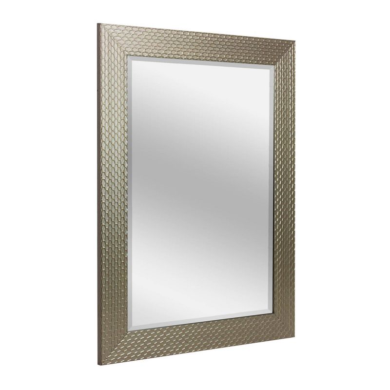 31.5&#34; x 43.5&#34; Champagne Honeycomb Frame Mirror - Head West, 1 of 6