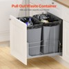 VEVOR Pull-Out Trash Can, 35 QT x2 Double Under Mount Kitchen Waste Container, Heavy Duty Garbage Recycling Bin, Gray - 3 of 4