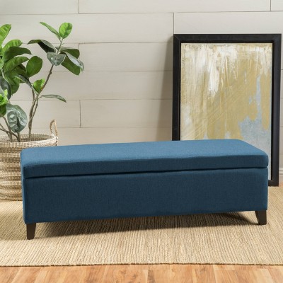 CAVINAS Rectangle PU Leather Storage Ottoman Bench,Upholstered Storage Ottoman,Storage Bench for Living Room,Bedroom