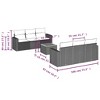 vidaXL Patio Sofa Set with Cushions Outdoor Furniture 7 Piece Poly Rattan - Gray - 3 of 4