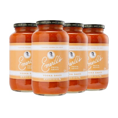 Emeril Lagasse 25 Oz, 2-PK, 4-PK and 6-PK Pasta Sauces : Arrabbiata, Vodka, Homestyle Marinara, Roasted Garlic, Tomato Basil (4-PK Vodka)