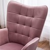 CAVINAS Silky Velvet Accent Chair with High Button-Tufted Backrest and Ottoman,Upholstered Living Room Chairs,Reading Chairs for Living Room - 4 of 4