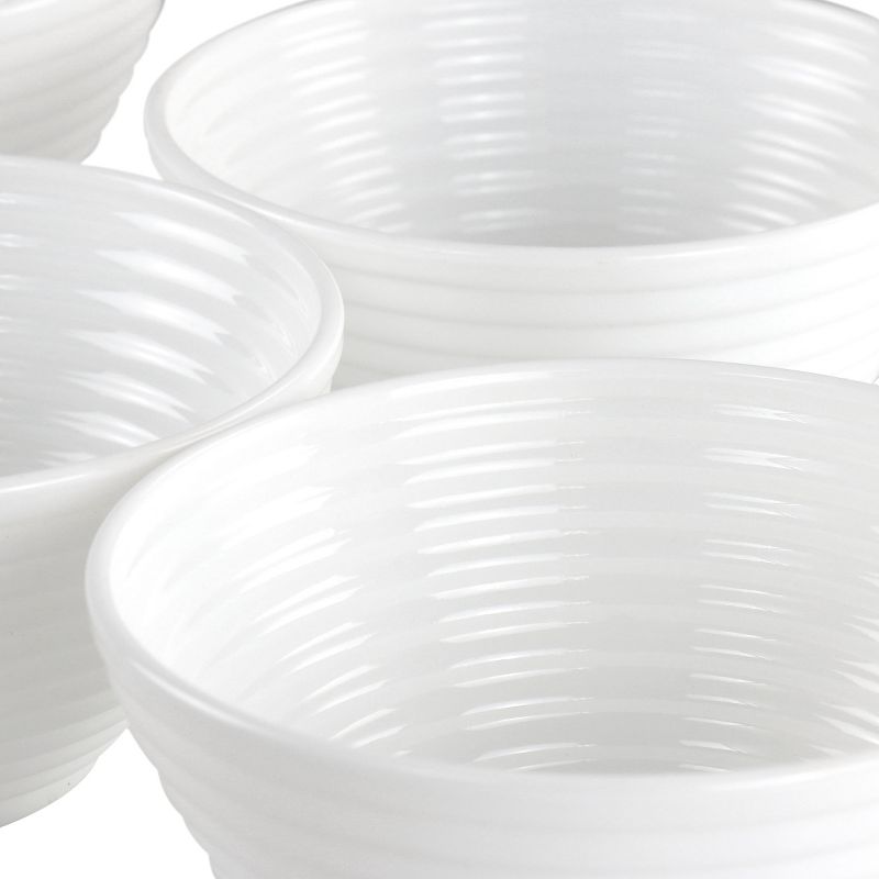 Gibson Ultra Patio 4 Piece Tempered Opal Glass Dessert Bowl Set in White, 5 of 7