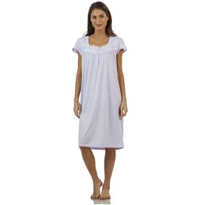 Casual Nights Women's Lace Short Sleeve Nightgown - 1 of 4
