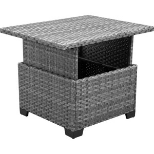 Lviden Patio Rattan Coffee Table with Hidden Storage - 1 of 4