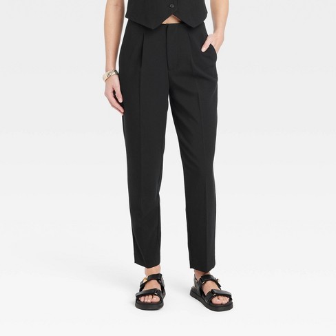 Women's High-rise Tailored Trousers - A New Day™ Black 16 : Target