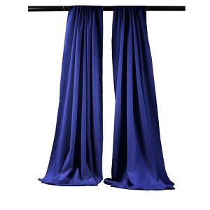 Slickblue Pack of 2 Polyester Backdrop Drapes – 96"H x 58"W, Rod Pocket, Semi Sheer, Serged Edges, 41 Colors Options - 1 of 3