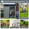 5ft x 3 Ft Outdoor Metal Storage Shed With Lockable Door Sloping Roof Storage Cabinet For Patio Lawn Backyard Trash Cans - 4 of 4