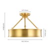 Rennnsan Ombrion 18"W Drum Modern LED Dimmable Flush Mount in Gold - 3 of 4