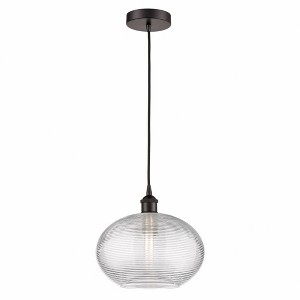 Ithaca - 1 Light Cord Hung Mini Pendant In Industrial Style-10.75 Inches Tall and 12 Inches Wide - 1 of 1