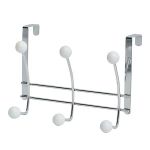 Evideco French Home Goods Versatile Over-the-Door Metal Rack with Ceramic Hooks - 1 of 4