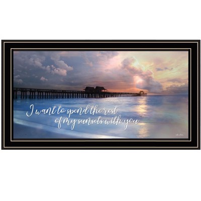 HomeRoots Rest of My Sunsets Black Framed Print Wall Art