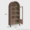 NEWLAYOUT 71" Tall Wooden Cabinet Arched Storage Cabinet with 2 Doors and Shelves for Living Room - 2 of 4